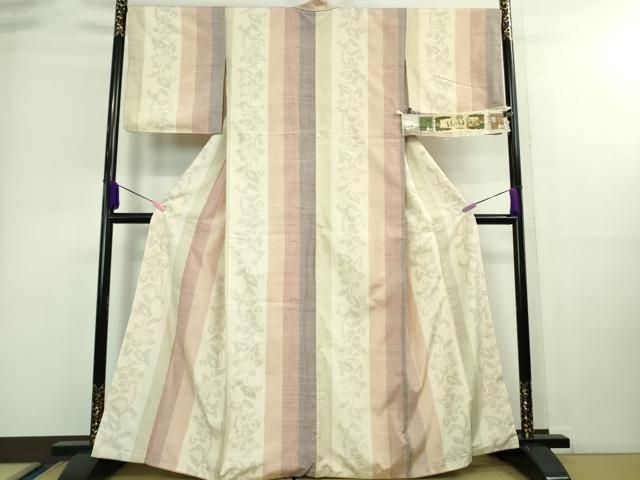 平和屋着物 上 本場結城玉紬 結織苑 80亀甲 花唐草間道 証紙付き DZAA8890kh5