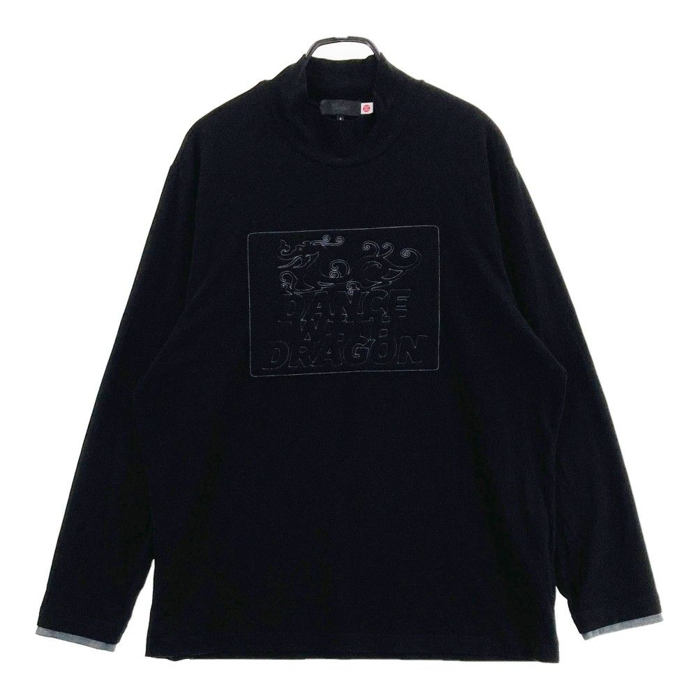 サイズ：4 DANCE WITH DRAGON ダンスウィズドラゴン  長袖ハイネックTシャツ 起毛  ブラック系 [240101450967] ゴルフウェア メンズ ストスト サイズ：4 DANCE WITH DRAGON ダンスウィズドラゴン 長袖
