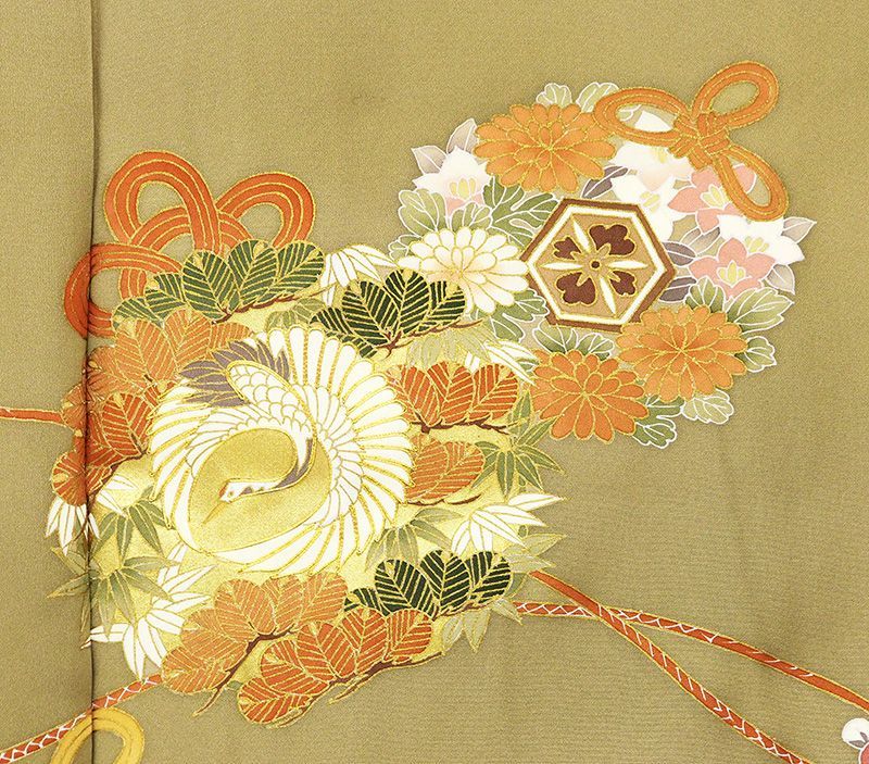 京都工芸手描き美術本加工友禅本金特撰色留袖 祝慶長向鶴花丸王朝文