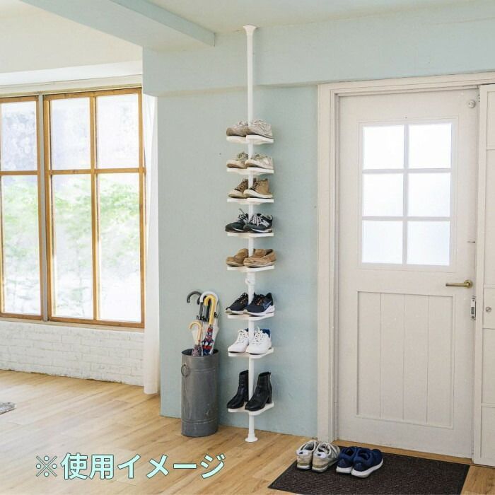 突っ張りポールハンガー シューズラック WJ-320WH ホワイト