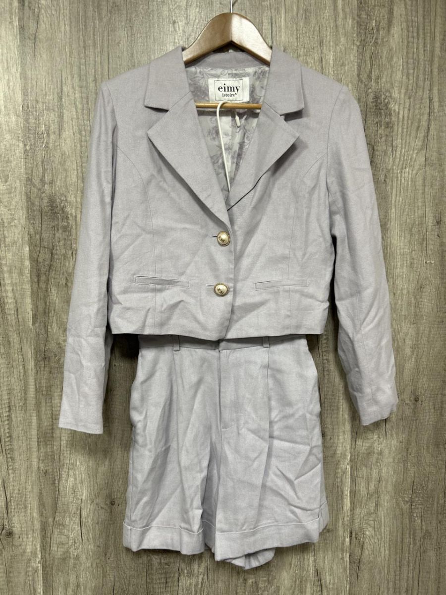 eimy エイミーイストワール リネン混 ビジューボタン セットアップ sizeS|ラベンダー ◎レディース