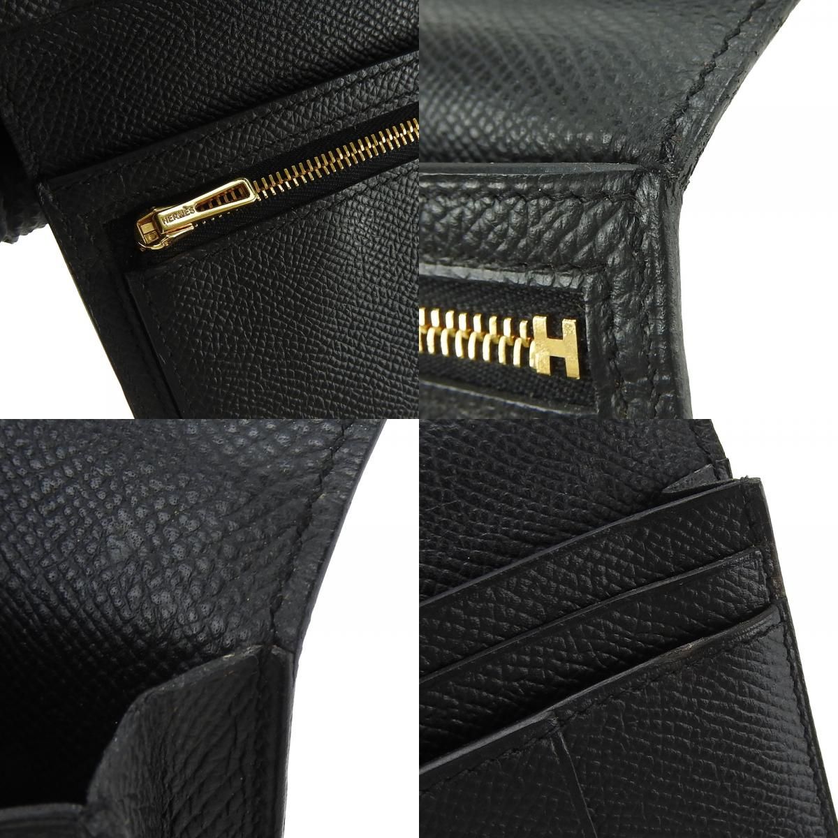 中古】 エルメス 長財布 ベアンスフレ ヴォーエプソン ブラック