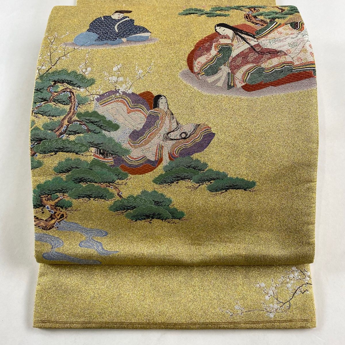袋帯 美品 秀品 人物 松 箔 金色 お太鼓柄 正絹 【中古】 - メルカリ