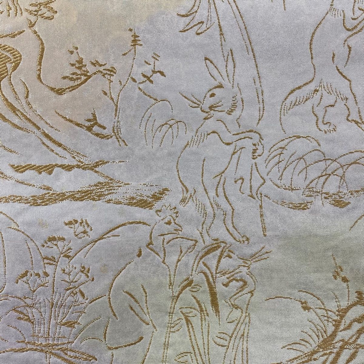 鳥獣戯画 洒落袋帯 六通柄 正絹 袋帯 逸品 西捷 鳥獣戯画 黒 お太鼓柄 正絹 中古 : リユース
