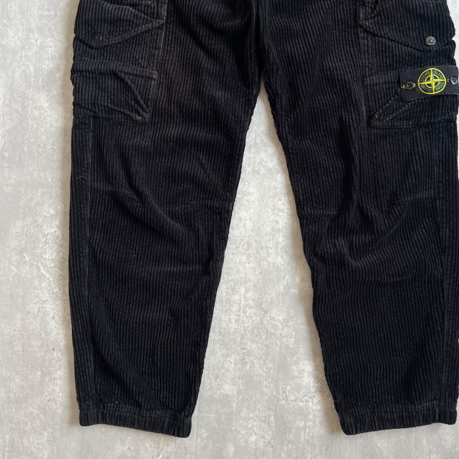 STONE ISLANDトラウザーズコーデュロイカーゴパンツブラック31