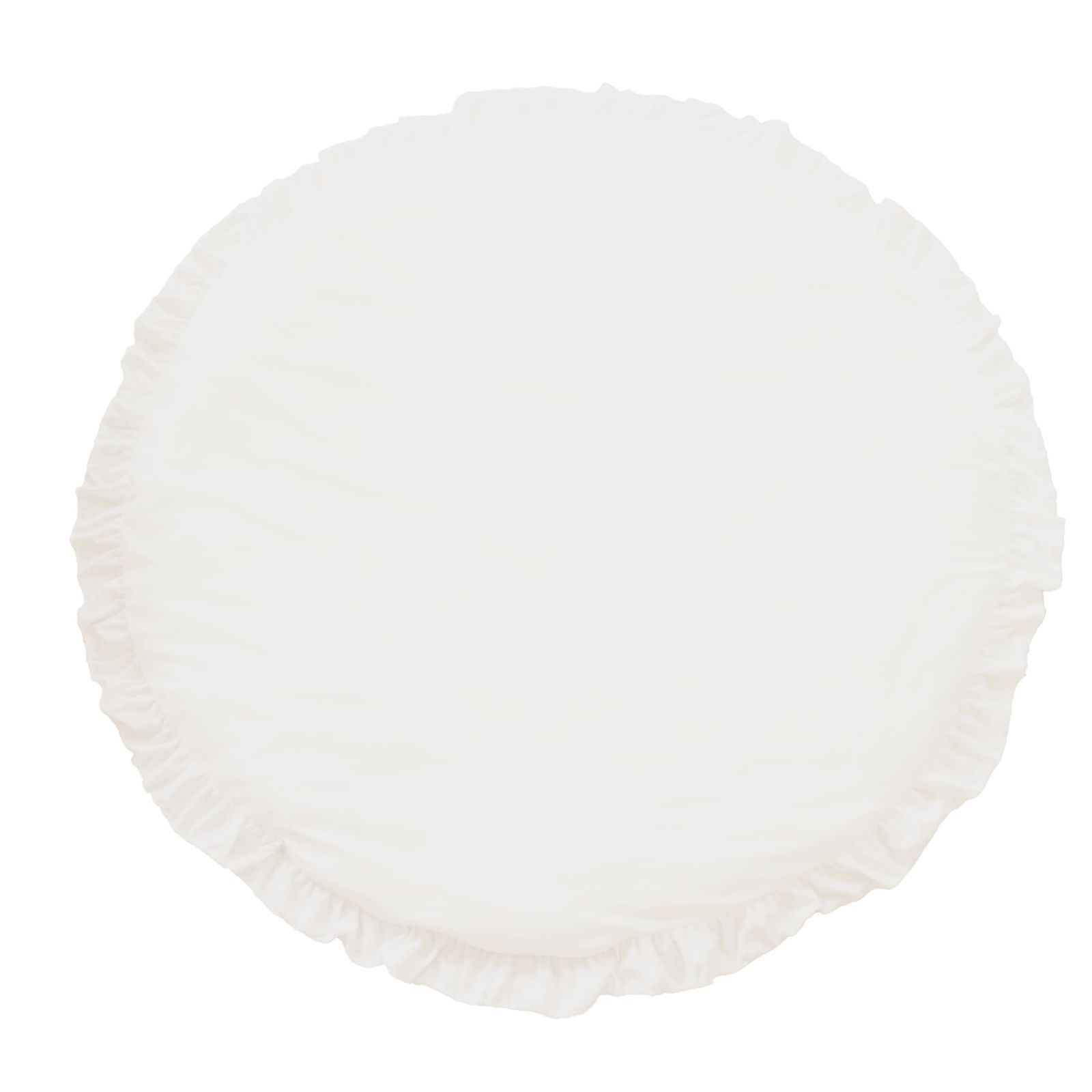 新品 [ふんわりソフトコットン100%]ankley(アンクレー) サニーマット ベビーマット プレイマット 円形マット フリル 新生児から 綿100% 月齢フォト 洗える 出産祝い ギフト (ホワイト)