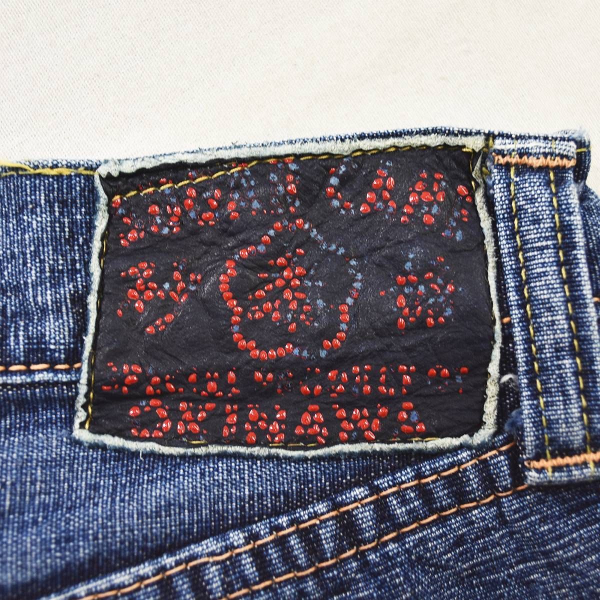 シュガーケーン 東洋エンタープライズ 砂糖黍デニム ストレート デニム ジーンズ パンツ 大戦 月桂樹 Vステッチ ボタンフライ 緑耳セルビッチ W 29 L 34 インディゴ メンズ