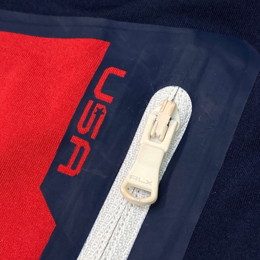 サイズ：S RLX ラルフローレン  裏起毛 ハーフジップ 長袖Tシャツ  ネイビー系 [240101472826] ゴルフウェア メンズ ストスト サイズ：S RLX ラルフローレン 裏起毛 ハーフジップ 長袖Tシャツ