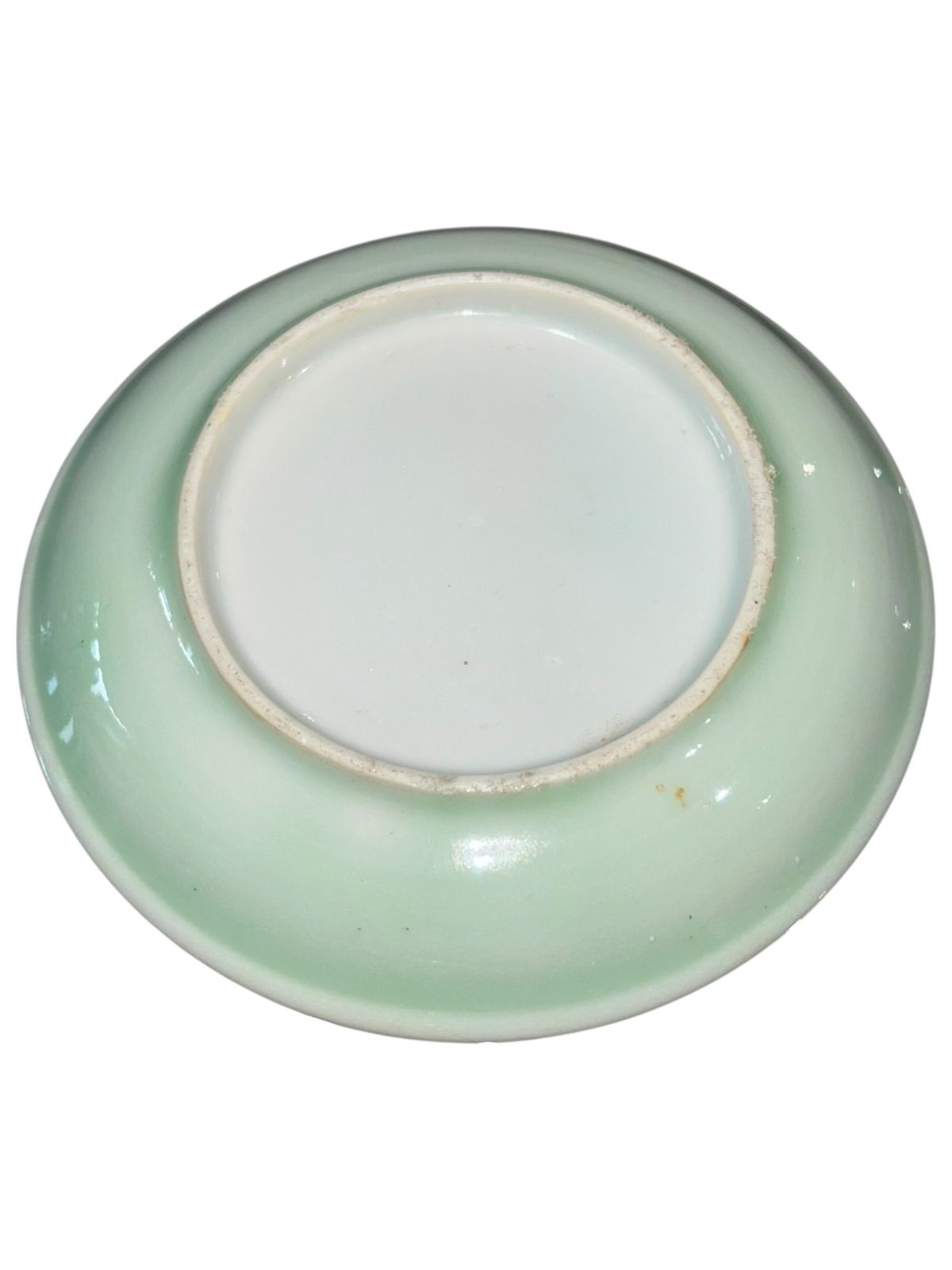瀬戸焼 3客セット クロム青磁 直径11cm 小皿 花蝶文 金彩 明治