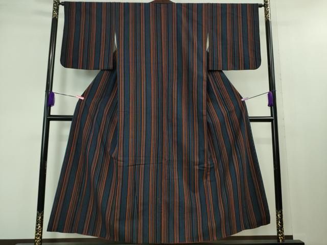 平和屋本店 上 浦野理一 経節紬 綿紬 アンサンブル 羽織セット 間道 綿 羽織紐付き DZAB1371kh5