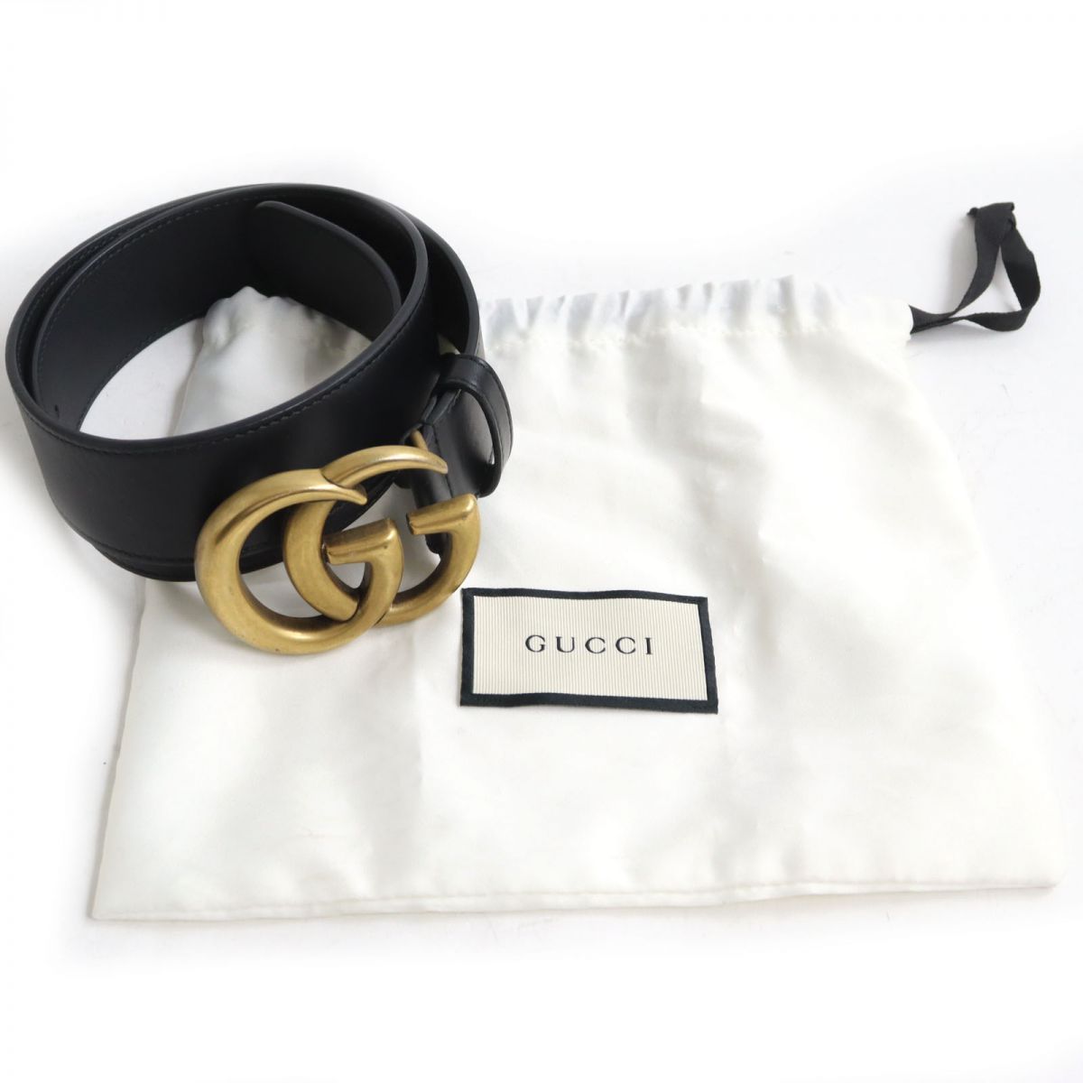 美品◇GUCCI グッチ 400593 ゴールドバックル GGマーモント ワイド