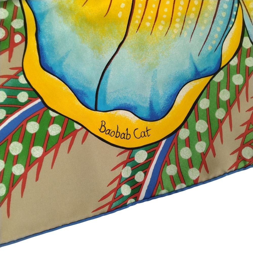 HERMES エルメス 18AW シルクスカーフ カレ90 Baobab Cat
