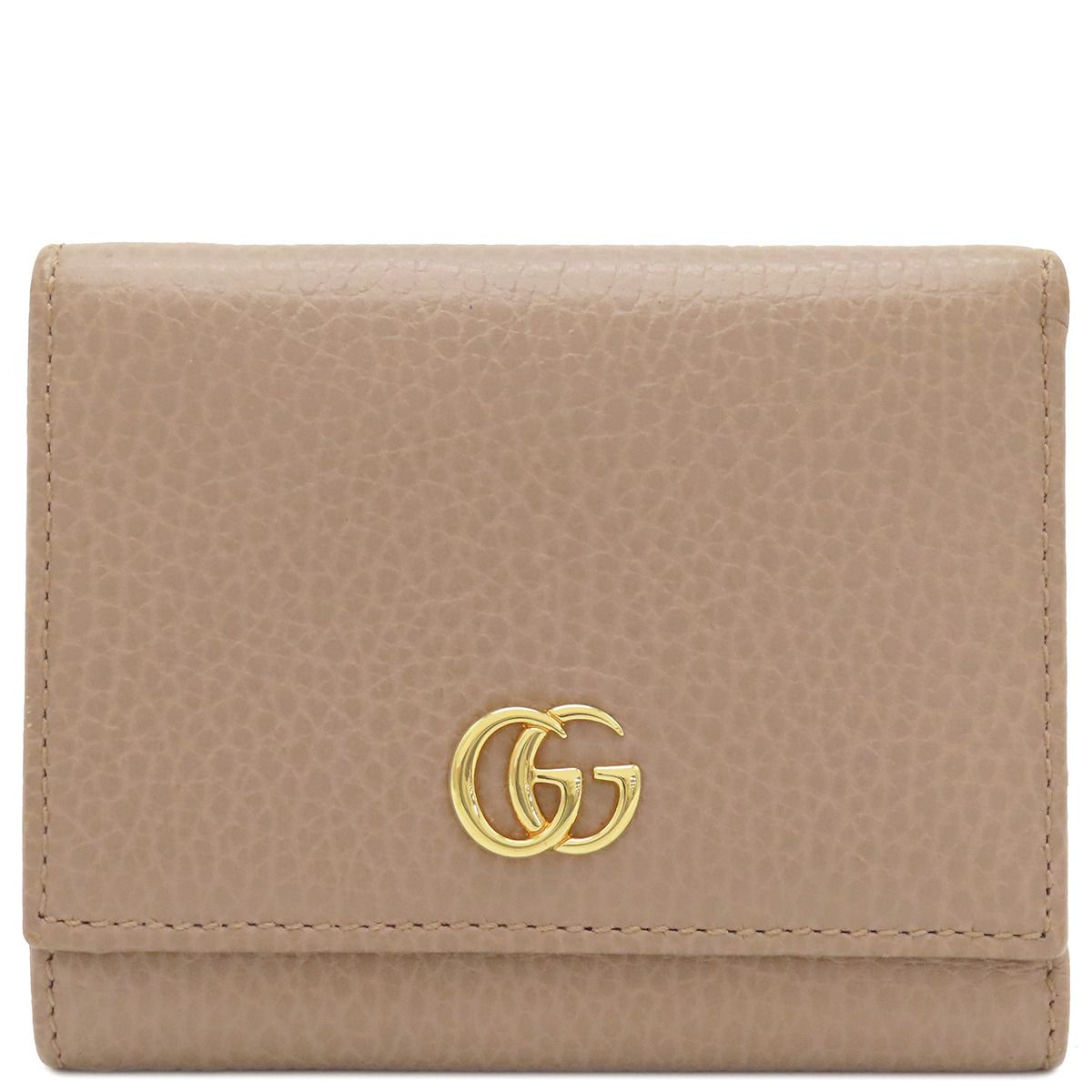 GUCCI ベージュレザー三つ折り財布 GUCCI グッチ 三つ折り財布 コンパクトウオレット ホースビット