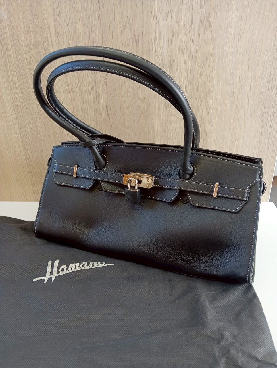 中古品】 HAMANO濱野皮革工藝 カデナ ミーティア ハンドバッグ