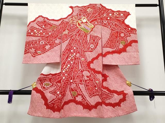 平和屋着物 上 七五三 女の子 3歳 祝着 駒刺繍 絞り 束ね熨斗花文 CYAA3070s5