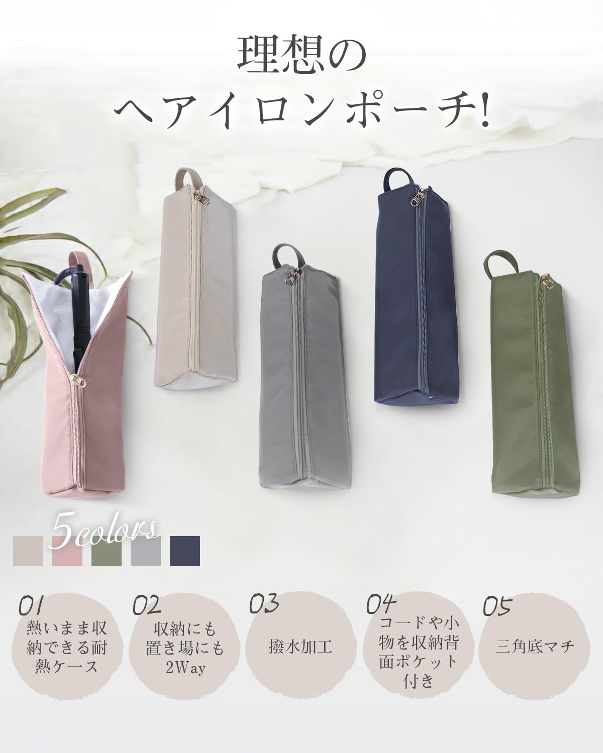 在庫セール】耐熱 300度 吊り下げ ケース ヘアアイロンポーチ ヘア