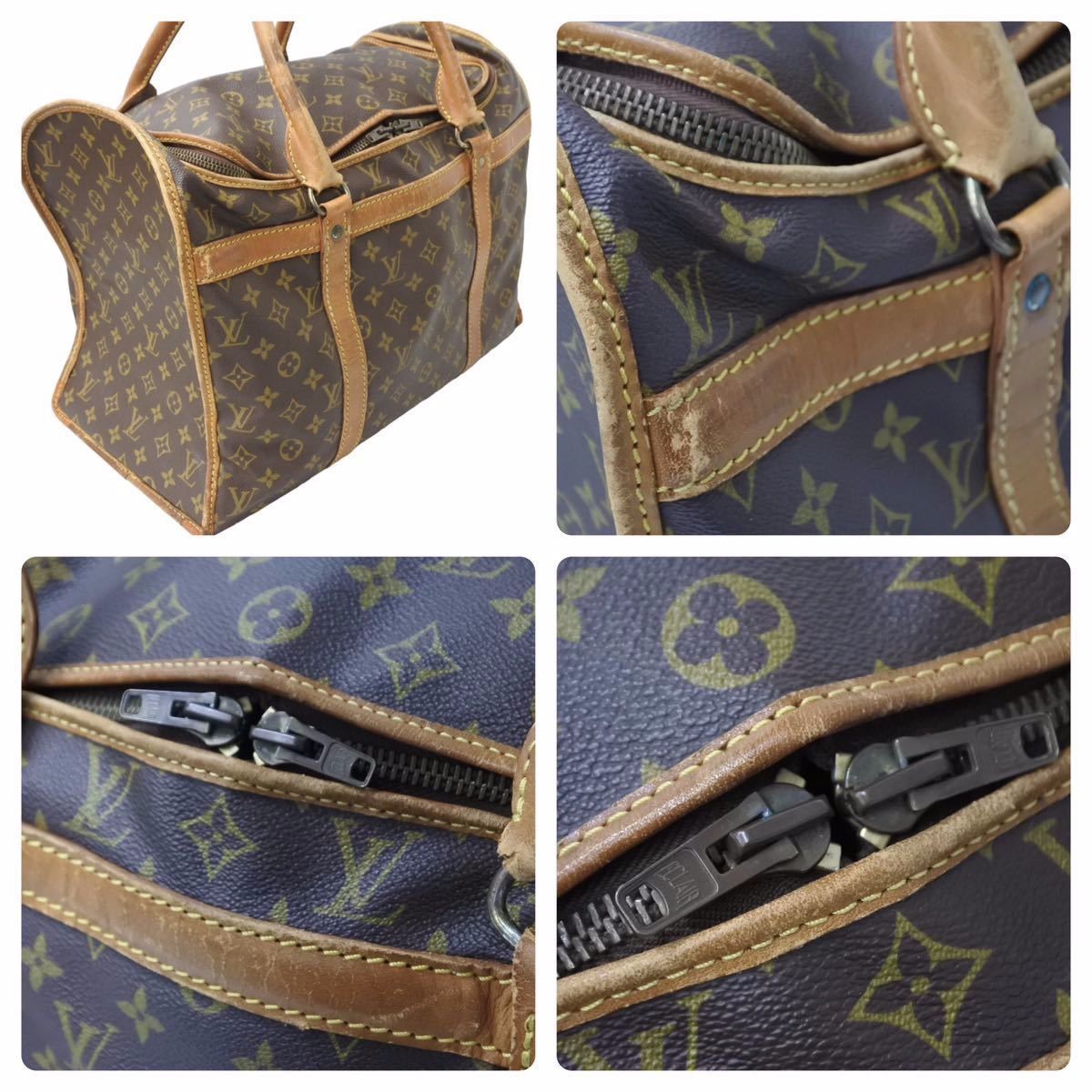 LOUIS VUITTON ルイヴィトン ボストンバッグ モノグラム サックシャスール M41924 ブラウン ゴールド金具 良好 中古 50966  - メルカリ