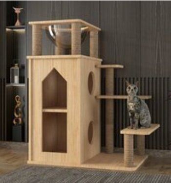 猫小屋猫別荘木一体猫の家柱猫城登り室内家庭用 ZYP30お買い得
