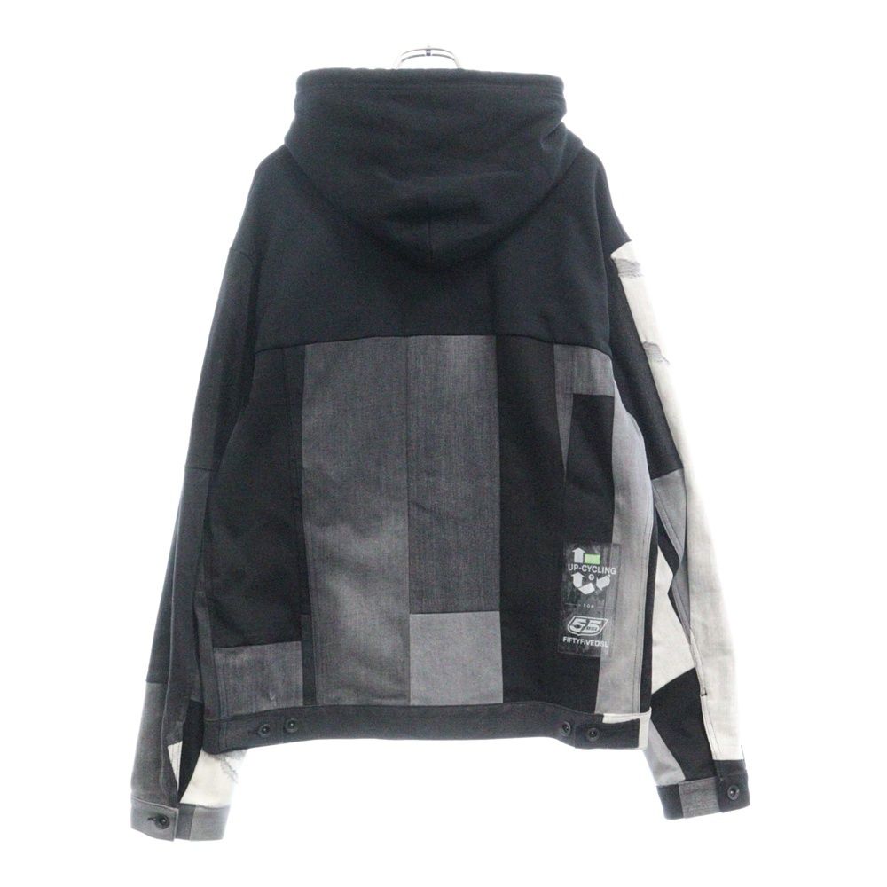 DIESEL (ディーゼル) D-BNHILL55 再構築デニムジャケットスウェット 
