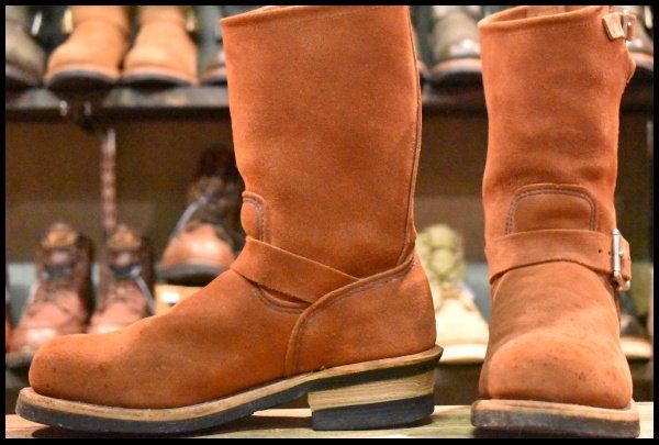 6.5D 05年 レッドウィング 8812 赤茶スエード エンジニア カッパー ラフアウト スチールトゥ ブーツ redwing HOPESMORE FE178