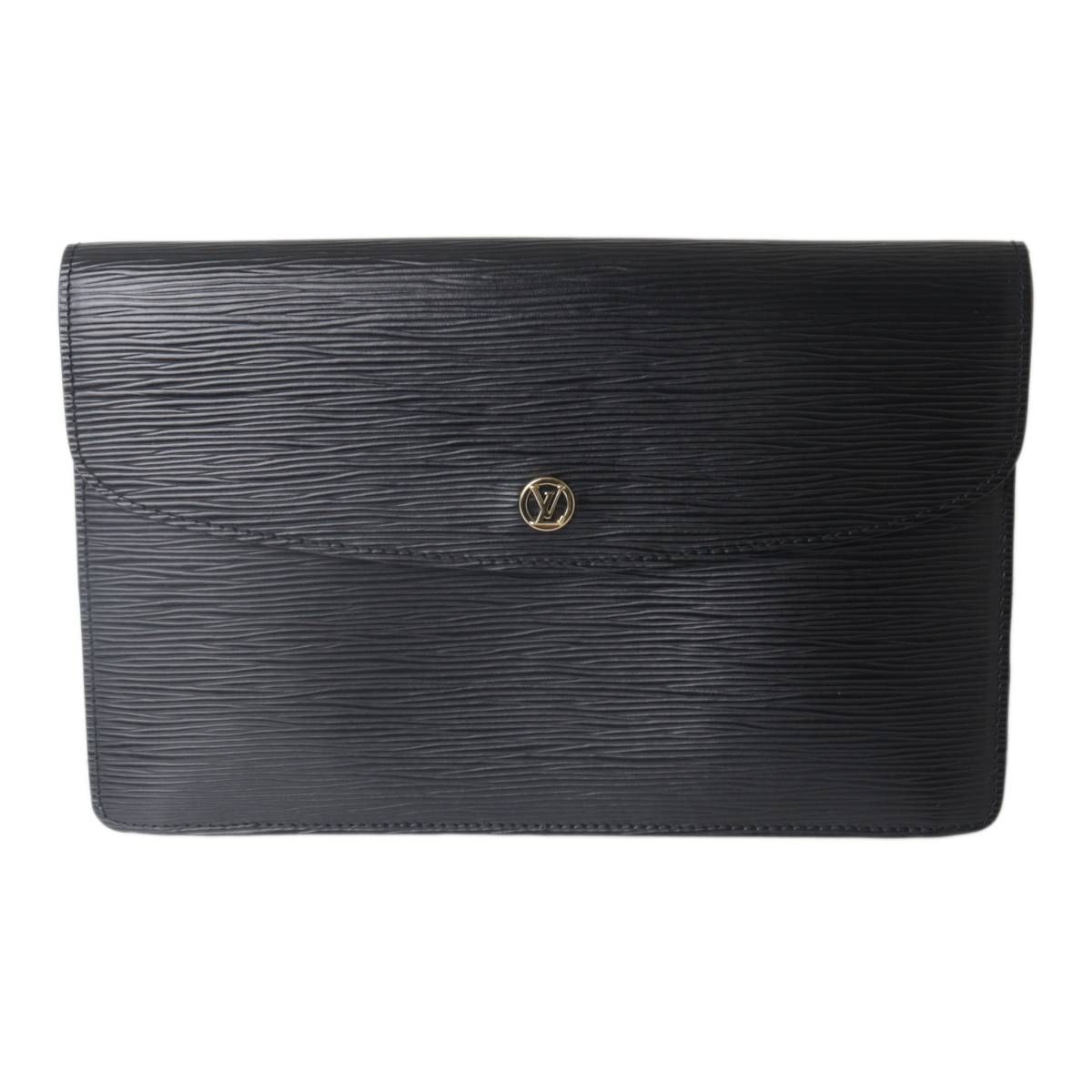 訳アリ ポケット内ベタあり LOUIS VUITTON ルイヴィトン モンテーニュ27 セカンドバッグ クラッチバッグ エピ ノワール M 52652 NT