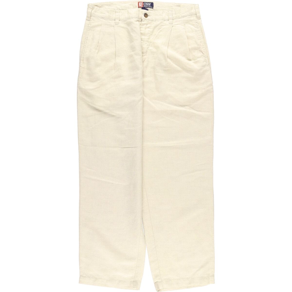 古着 90年代 ラルフローレン Ralph Lauren CHAPS チャップス ツータック リネン×コットンパンツ スラックス メンズw34/eaa433471