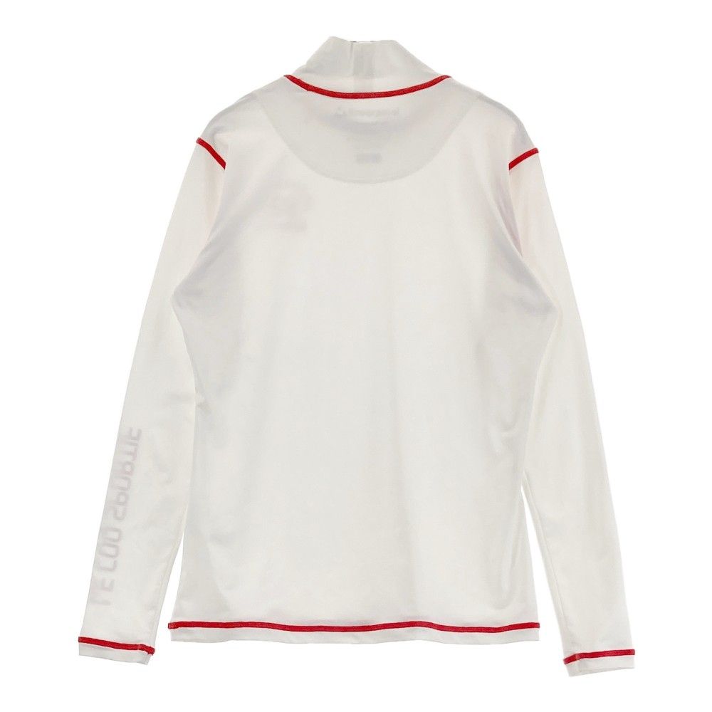サイズ：M LE COQ GOLF ルコックゴルフ 2024年モデル モックネック 長袖インナーTシャツ  ホワイト系 [240101448052] ゴルフウェア レディース ストスト le coq sportif GOLF　QGWTJA07　吸汗速乾・UPF30・放熱　ロゴパイピングモックネック半袖シャツ（ルコック スポルティフ  ゴルフ）