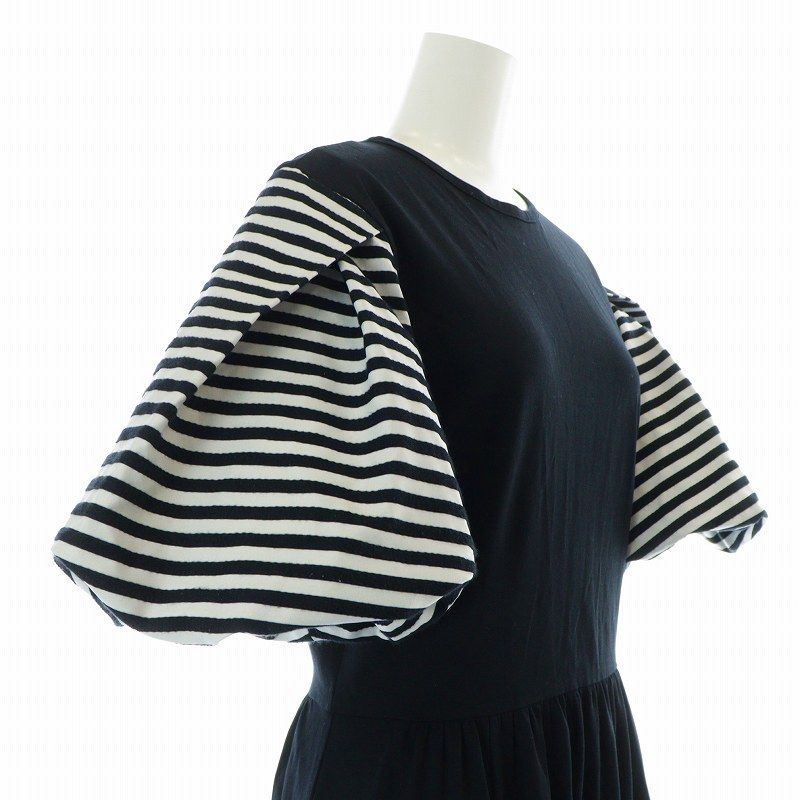 22SS ボーダーズアットバルコニー パフスリーブ ワンピース ロング