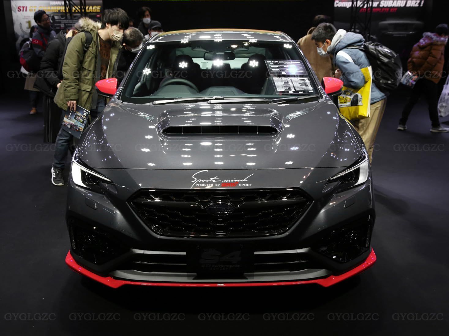 STI スバル ボンネット ステッカー レヴォーグ WRX アウトバック BRZ フォレスター G4 クロスオーバー XV カッコいい 耐熱 反射 防水 (ぎんはく)