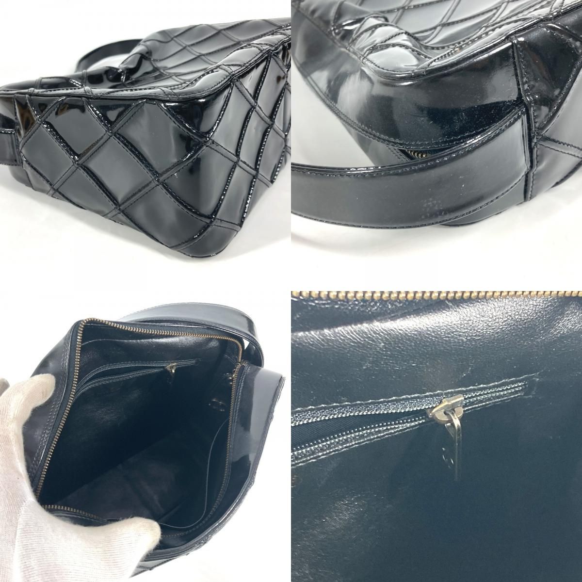 CHANEL シャネル ショルダーバッグ キルティング マトラッセ パテント 
