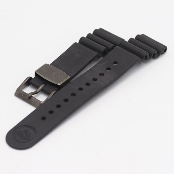 セイコー ラバー 純正ベルト 22mm用 ブラックカラー メンズ腕時計 KRK 2000000 NSK