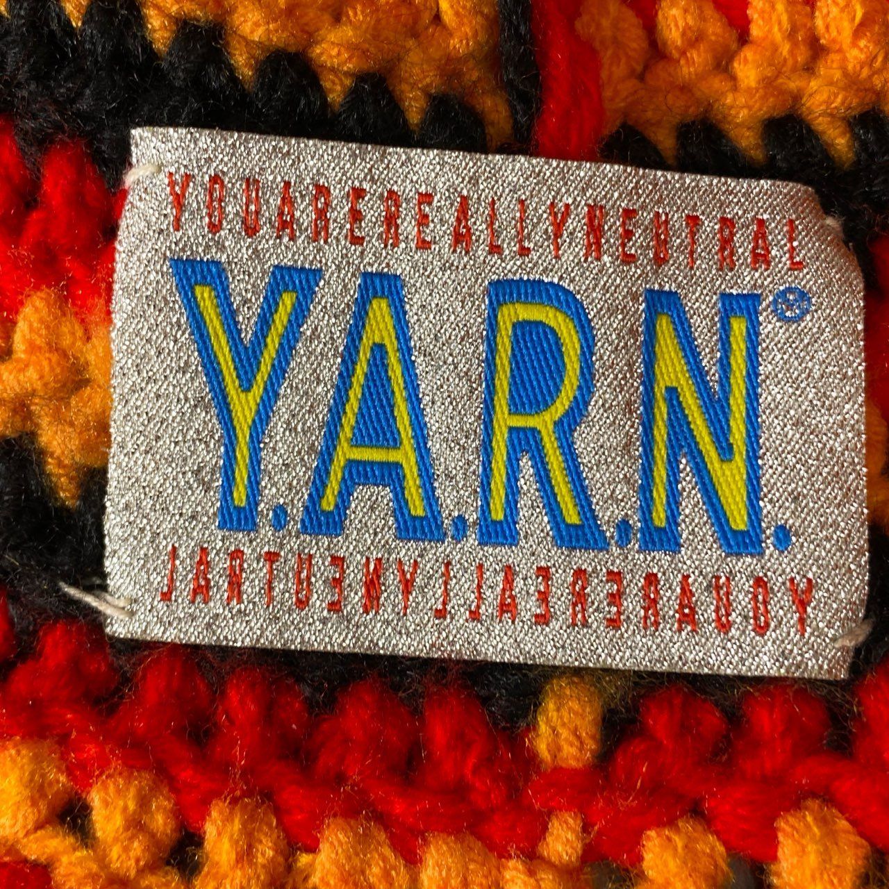4e14 Y.A.R.N ヤーン ニット素材 バケットハット 3Dクロス刺繍 帽子
