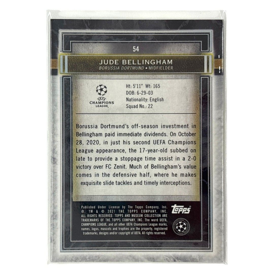 TOPPS サッカーカード MUSEUM COLLECTION JUDE BELLINGHAM BORUSSIA DORTMUND #54 送料無料 中古 IT1 Topps TOPPS サッカーカード FINEST JUDE BELLINGHAM BORUSSIA