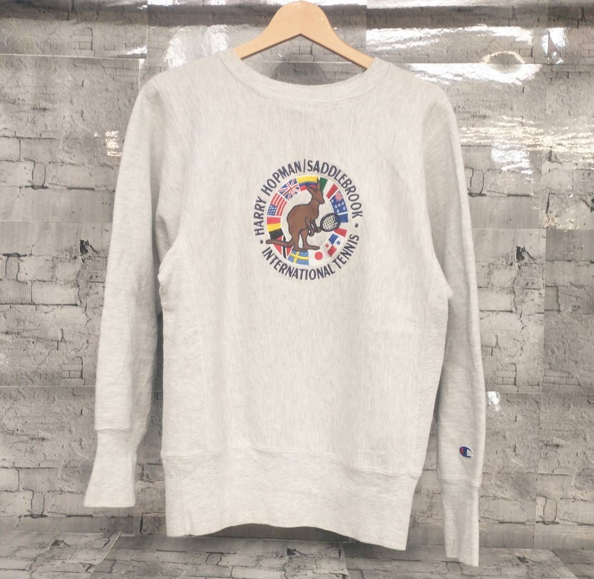 90s Champion REVERSE WEAVE チャンピオン リバースウィーブ スウェット SADDLEBROOK INTERNATIONAL TENNIS USA製 サイズS グレー
