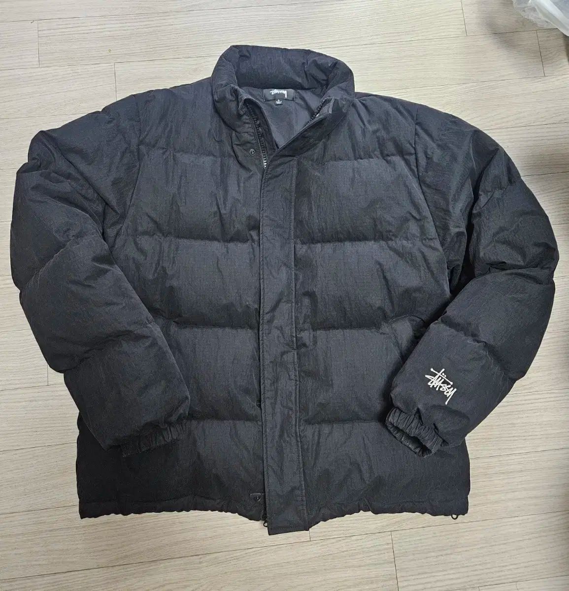 Stussy ブラック リップストップダウンジャケット L