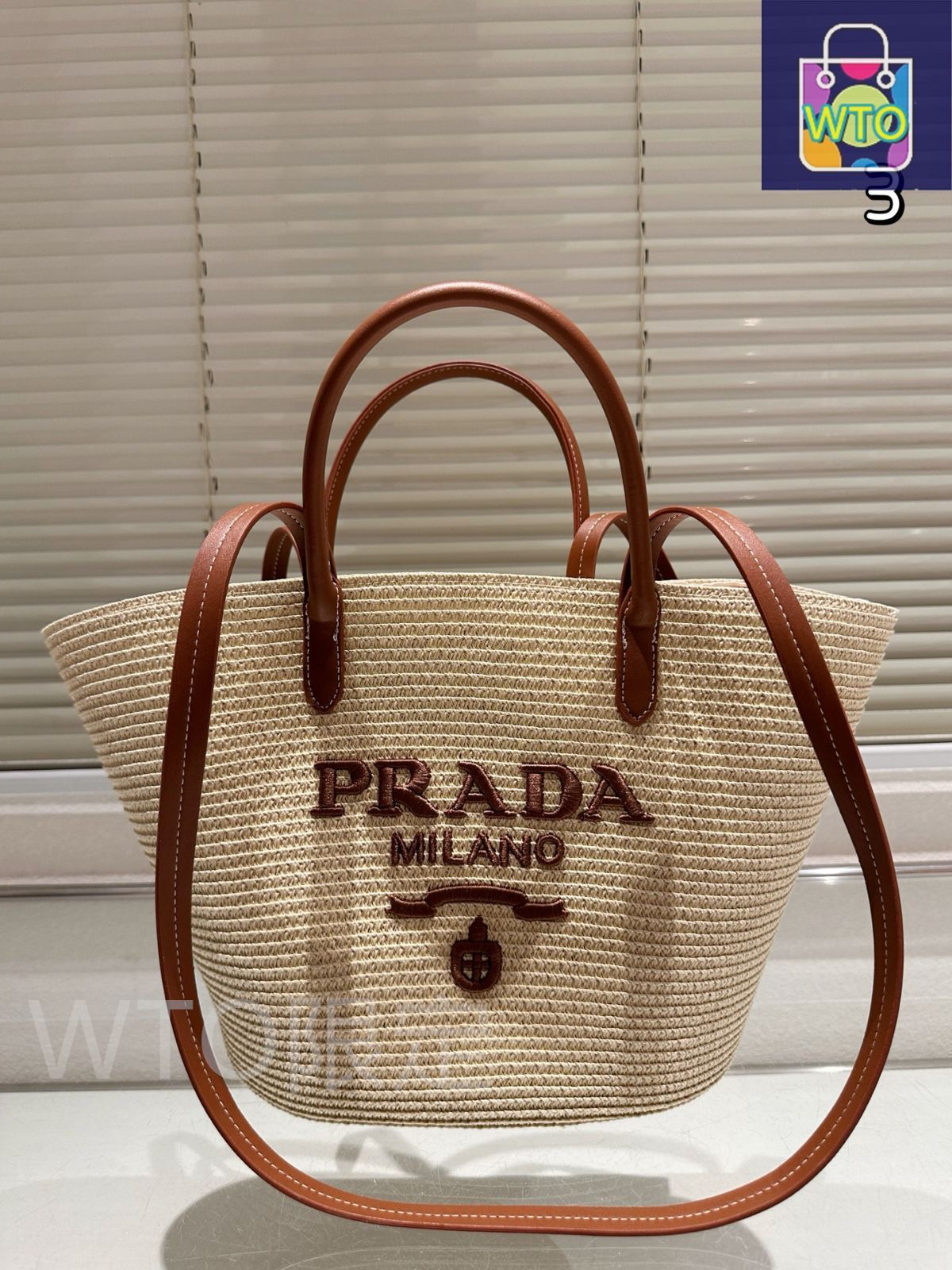 今日特価】Prada プラダ 藪編みショッピングバッグ フライング
