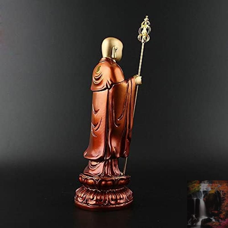 樹脂製 「地蔵菩薩像 彫工芸品」 仏像 置物 車載置物 蓮華座 高