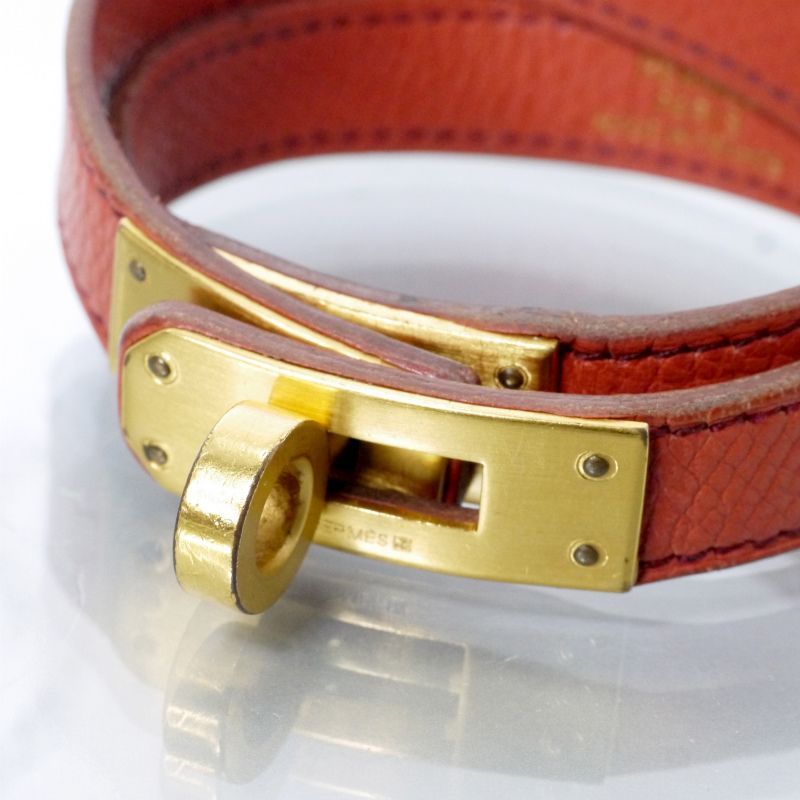HERMESブラウンレザー ブレスレット ゴールドバックル ゴールドバックル レザーブレスレット ブレスレット Jewelish