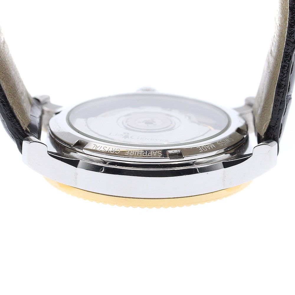 レ・ジェネヴェ LES GENEVEZ 81005 パワーリザーブ GMT 自動巻き 