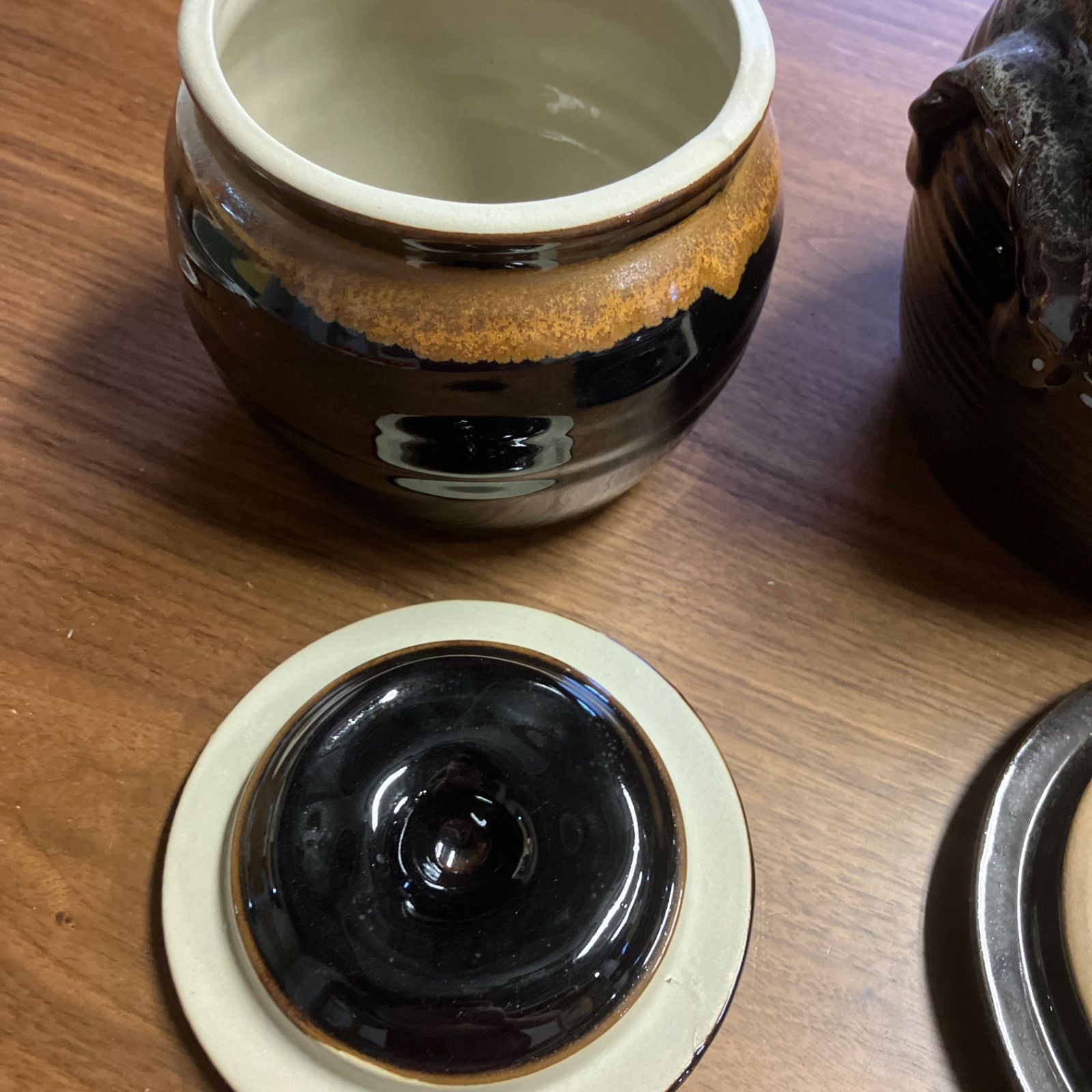 新品 蓋付き壺、かめ 壺 2個セット 甕 瓶 つぼ ツボ かめ カメ ① 