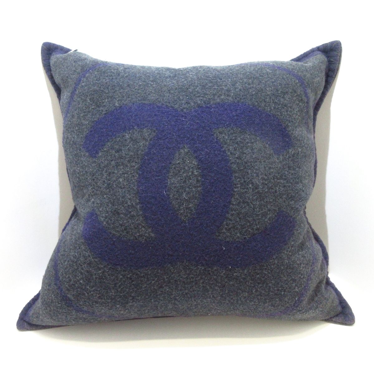 CHANEL シャネル 小物 - ダークグレー×パープル クッション ココマーク シルバー金具 ウール カシミヤ