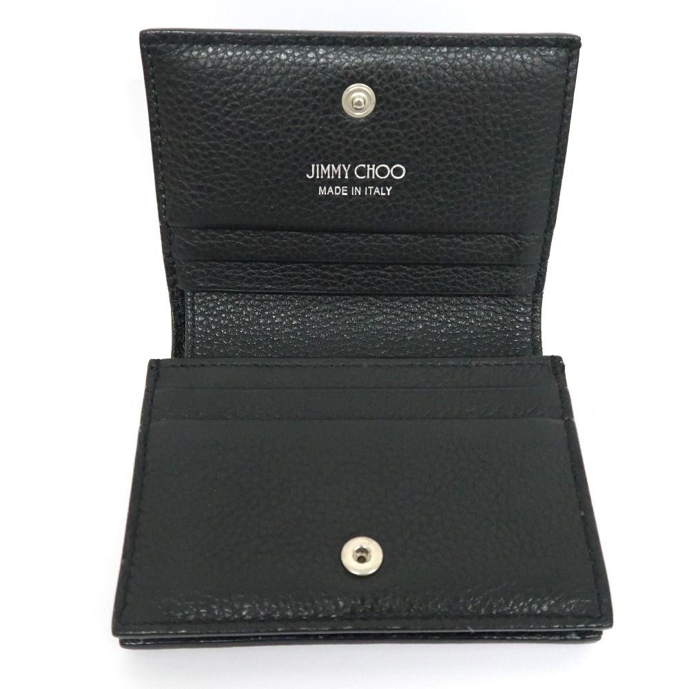 IT325271 ジミーチュウ 二つ折り財布 レザー ブラック スタッズ JIMMY  