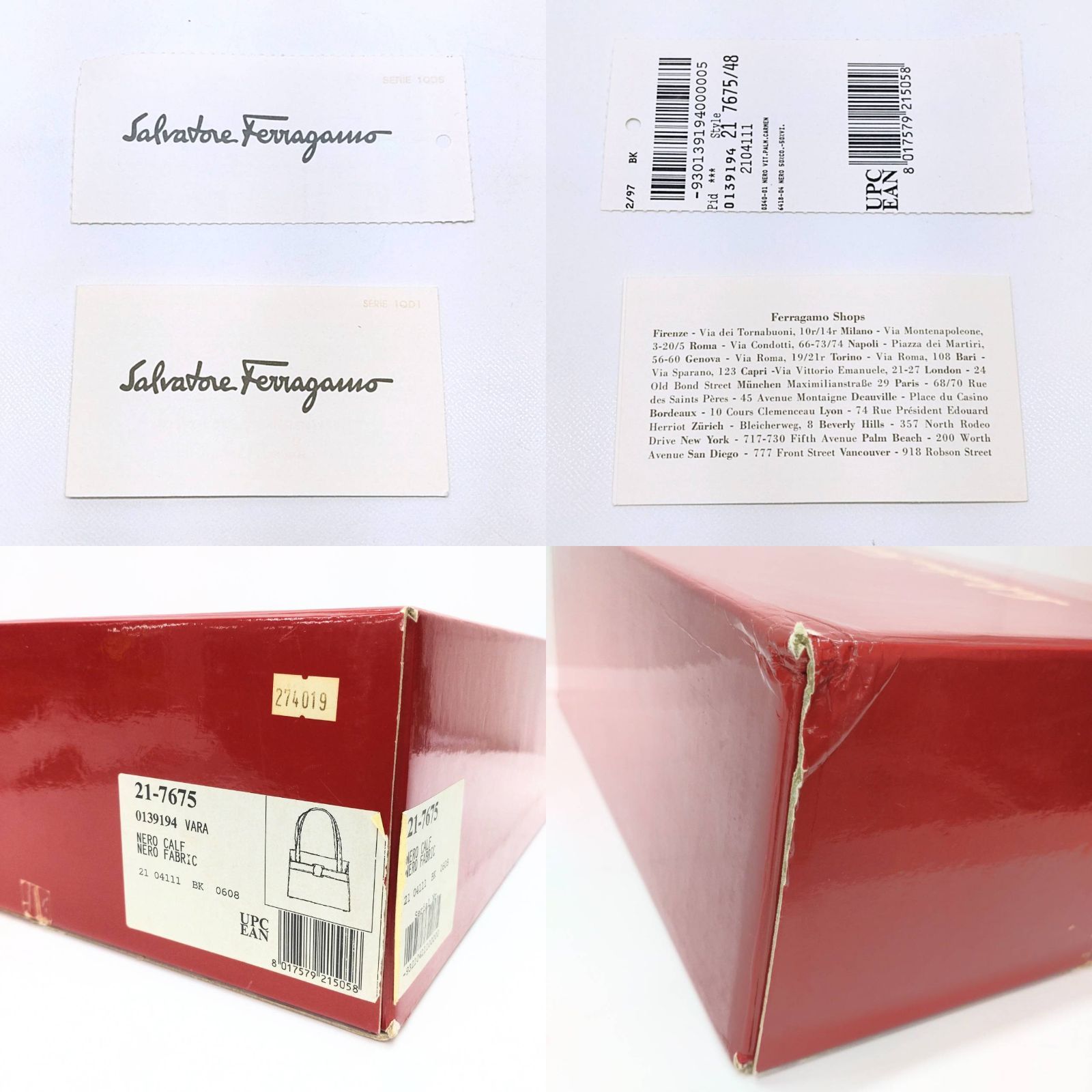 中古 Salvatore Ferragamo サルヴァトーレ フェラガモ ヴァラ ショルダーバッグ ブラック カーフレザー BK-21 7675 肩掛け 黒 レディース