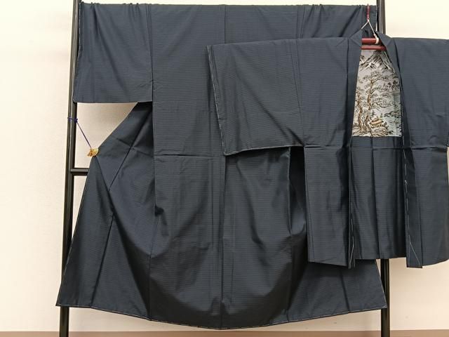 平和屋着物●男性 本場大島紬 アンサンブル 絣文様 キングサイズ 正絹 BAAT0933yc