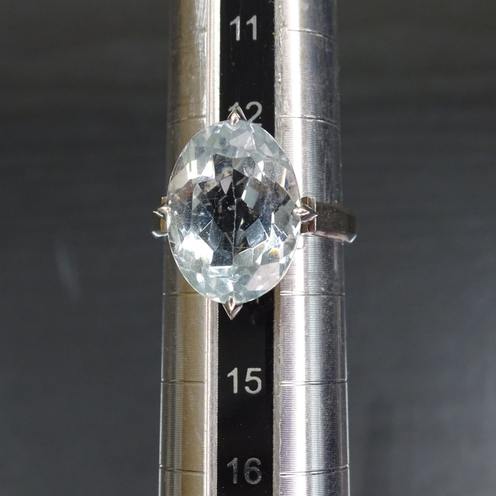 プラチナ pm900 大粒 アクアマリン18.0×13.9mm 1石 レトロ 