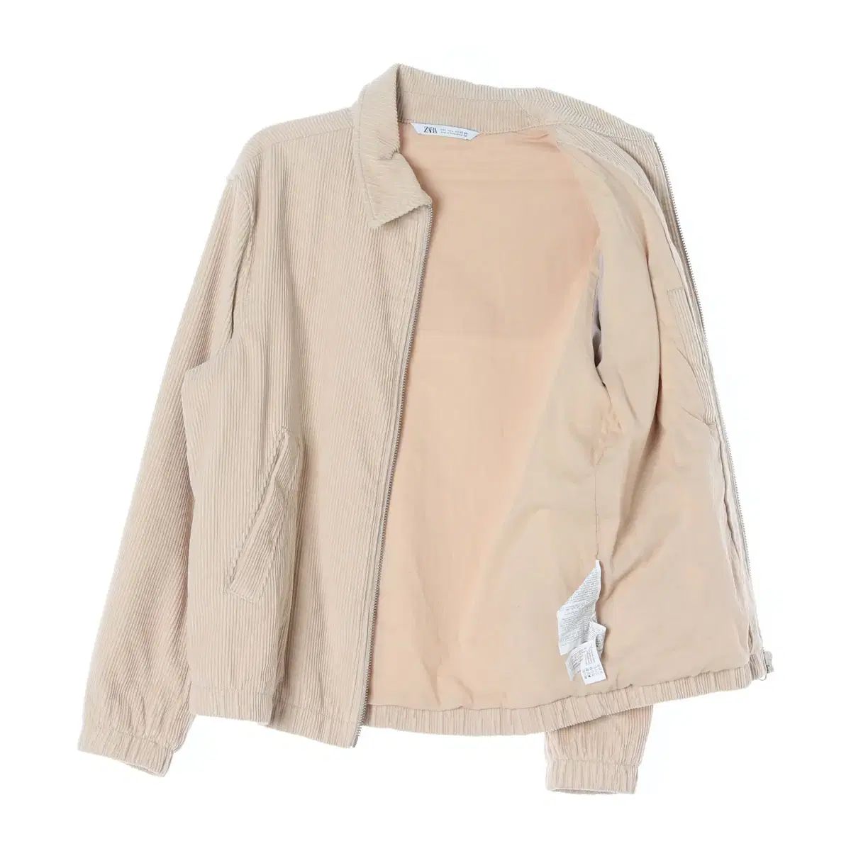 L ZARA(ザラ) ベージュ コーデュロイ ボンバージャケット ジップ