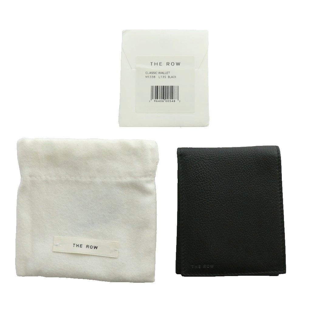 ザロウ THE ROW CLASSIC WALLET 財布 ミニ 二つ折り レザー ロゴ 黒