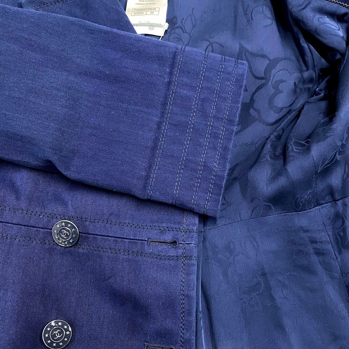 CHANEL(シャネル) コート サイズ34 S レディース - P45582 ネイビー  