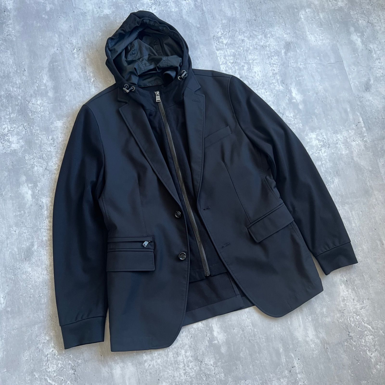 HUGO BOSS ヒューゴボス 2WAY テーラードジャケット 取外しフーディー 