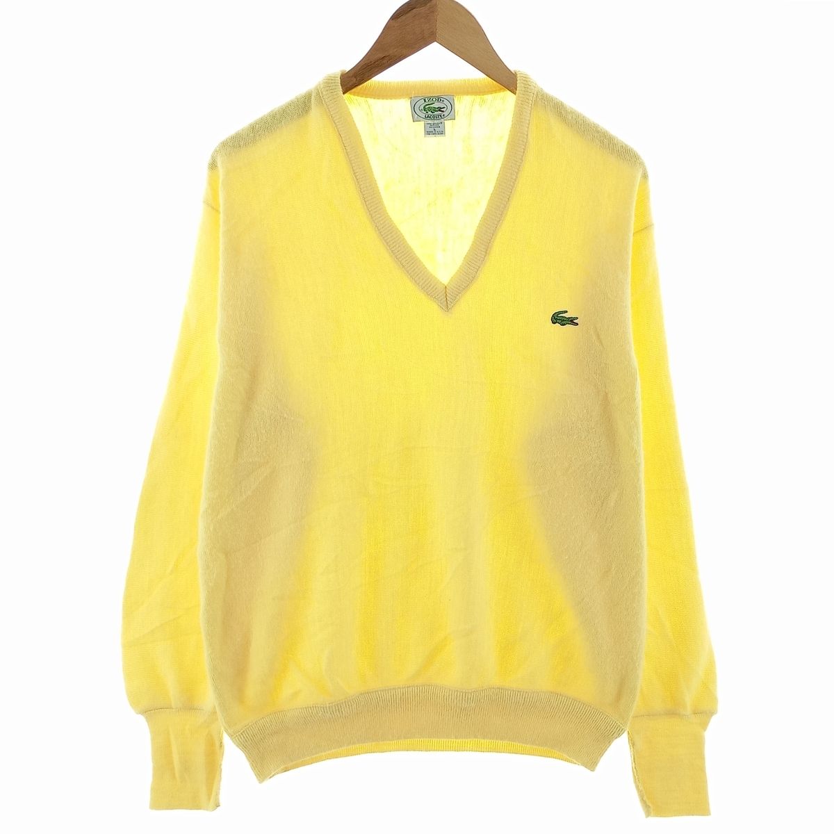 古着 80~90年代 ラコステ LACOSTE IZOD Vネック アクリルニットセーター USA製 メンズL相当 ヴィンテージ/eaa402792